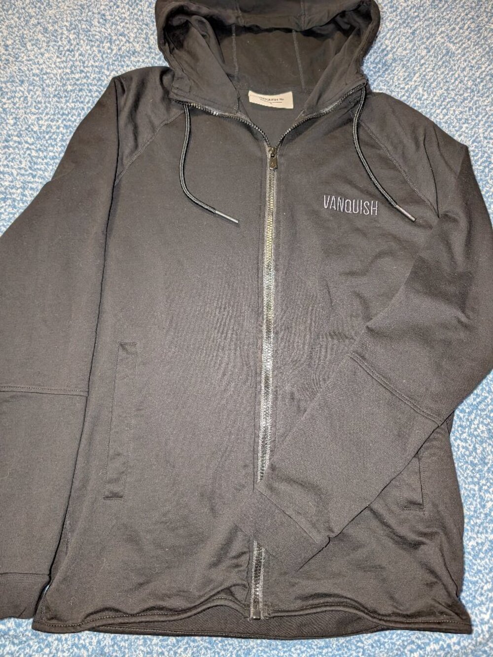 Vanquish Fitness Men’s Full Zip Hoodie - Black, Size Medium
